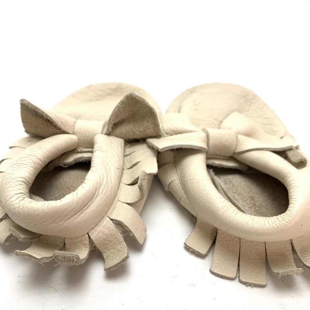 GENUINE LEATHER Soft Baby Moccasins Shoes Slippers